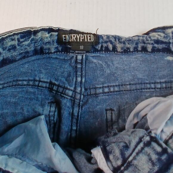 Encrypted Boys Drip Graphic Dark Blue Stretchy Jeans: Size 18 - Picture 4 of 4